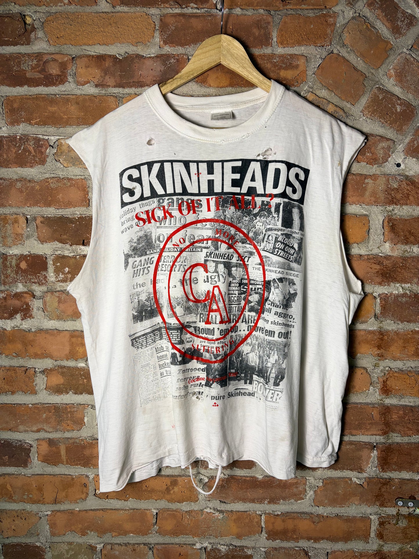 Vintage Skin Heads News Paper article SICK OF IT ALL TankTop