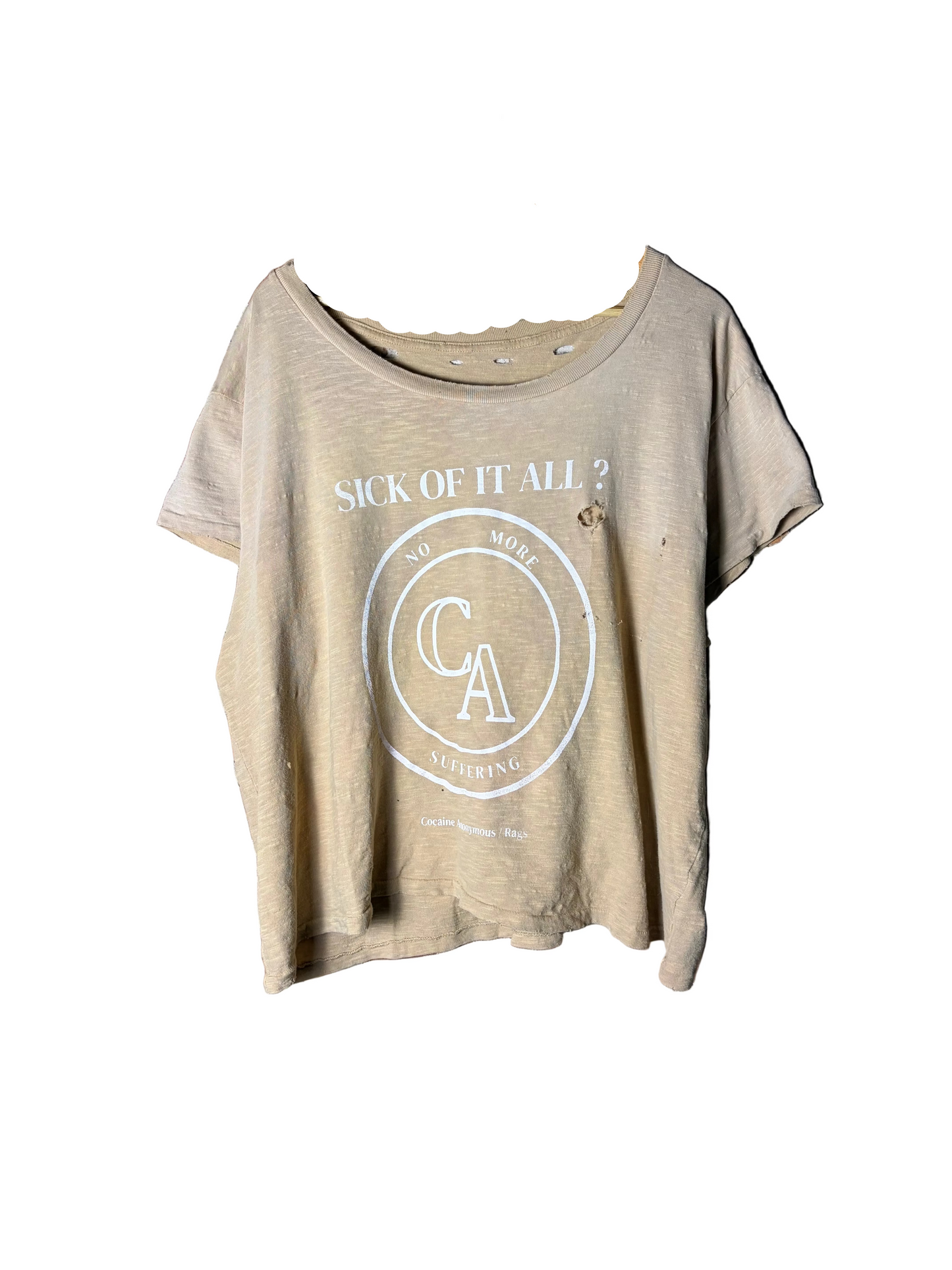 Vintage tan wide neck sick of it all ca tee