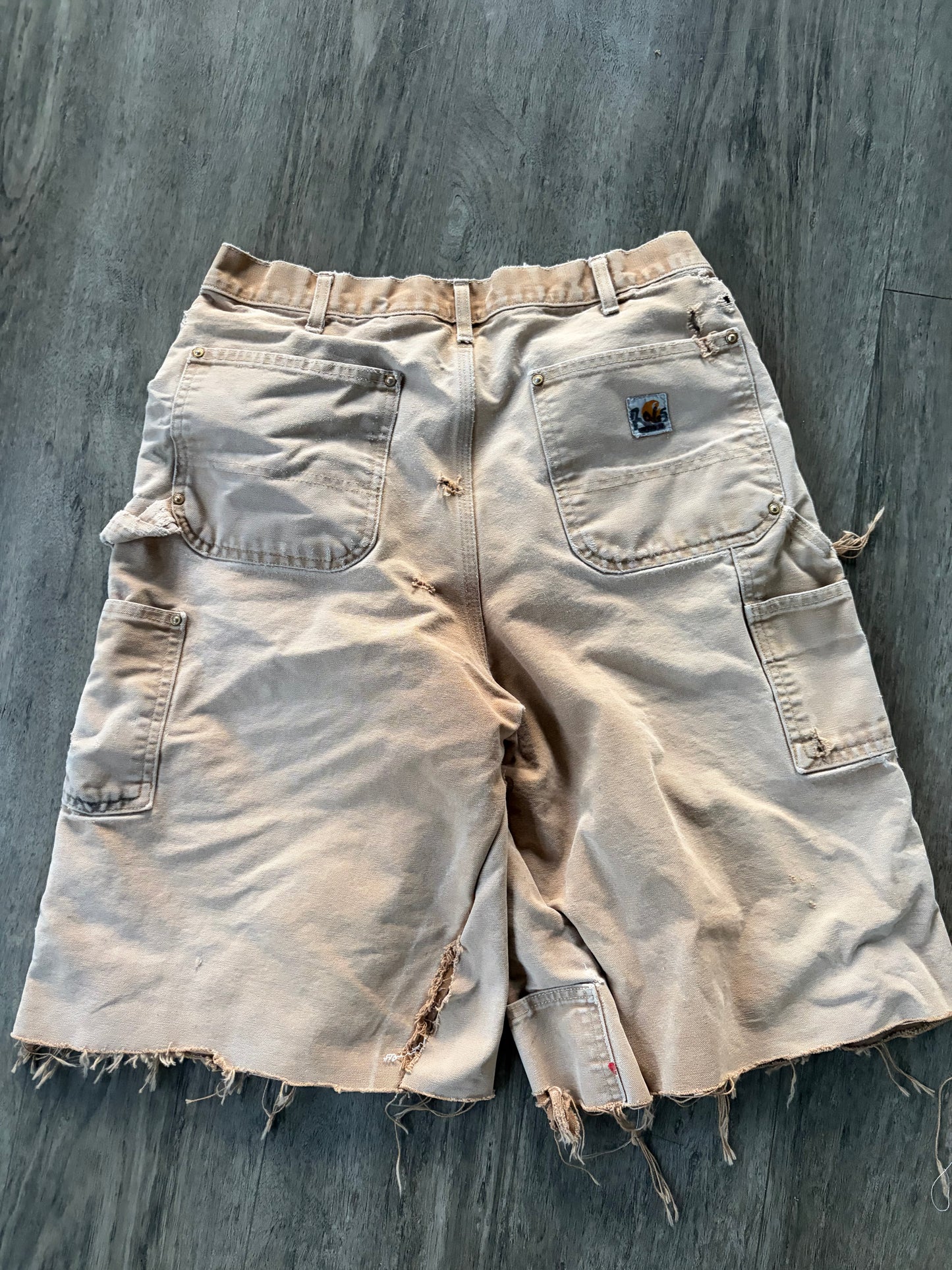 Vintage Carhartt tan washed relaxed double knee shorts