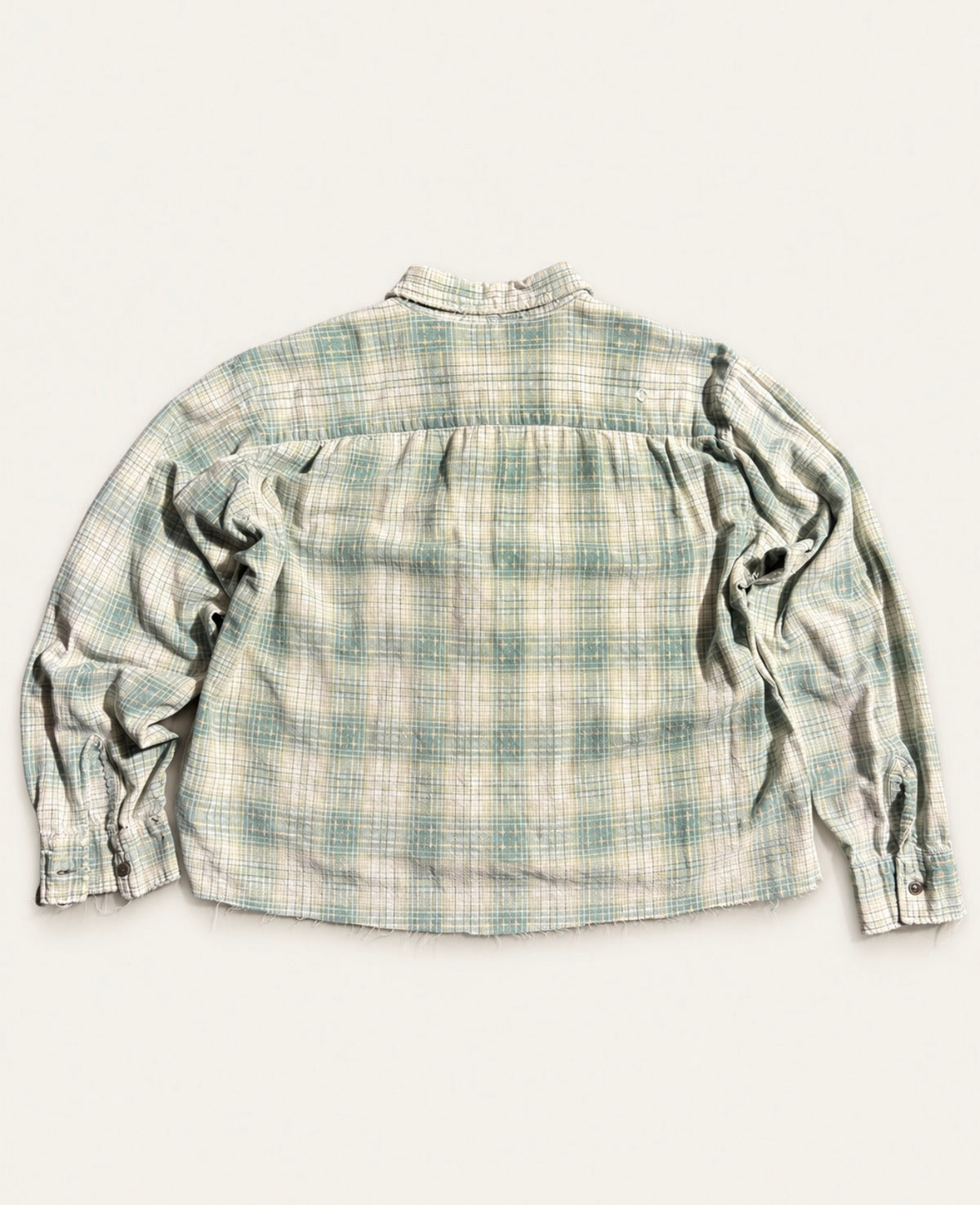 Vintage Cropped Flannel - Faded Green