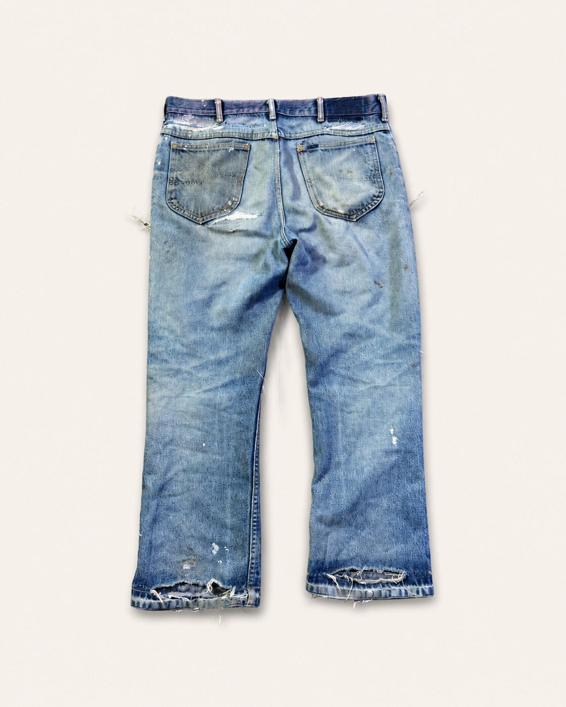 Vintage 1970s Lee straight cut destroyed denim