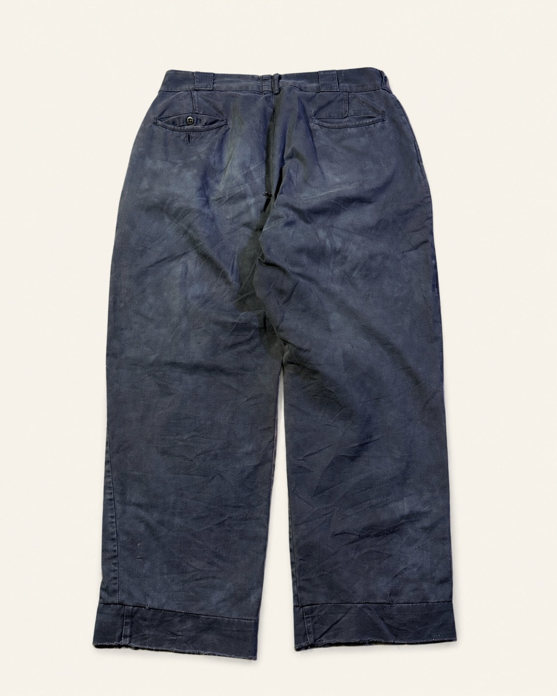 Vintage 1960s overdyed repaired trousers