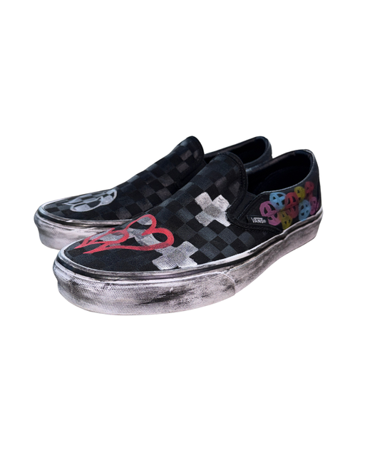 Vans slip on hand drawn yippie