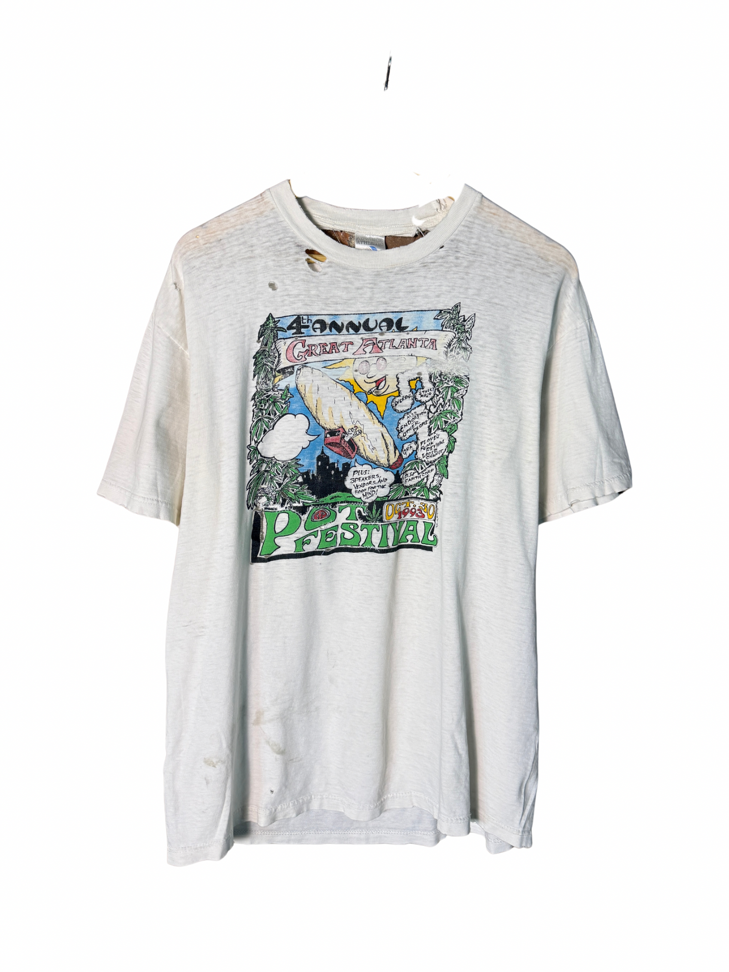 Vintage Great Atlanta pot festival distressed tee