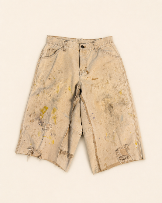 carpenter capri paint splatter tan