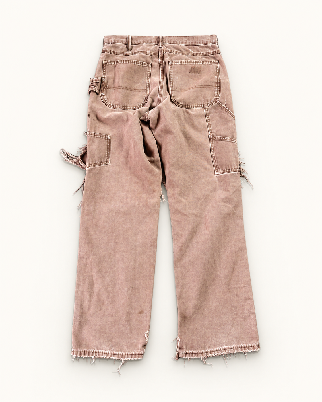 Vintage distressed carpenter pant faded brown