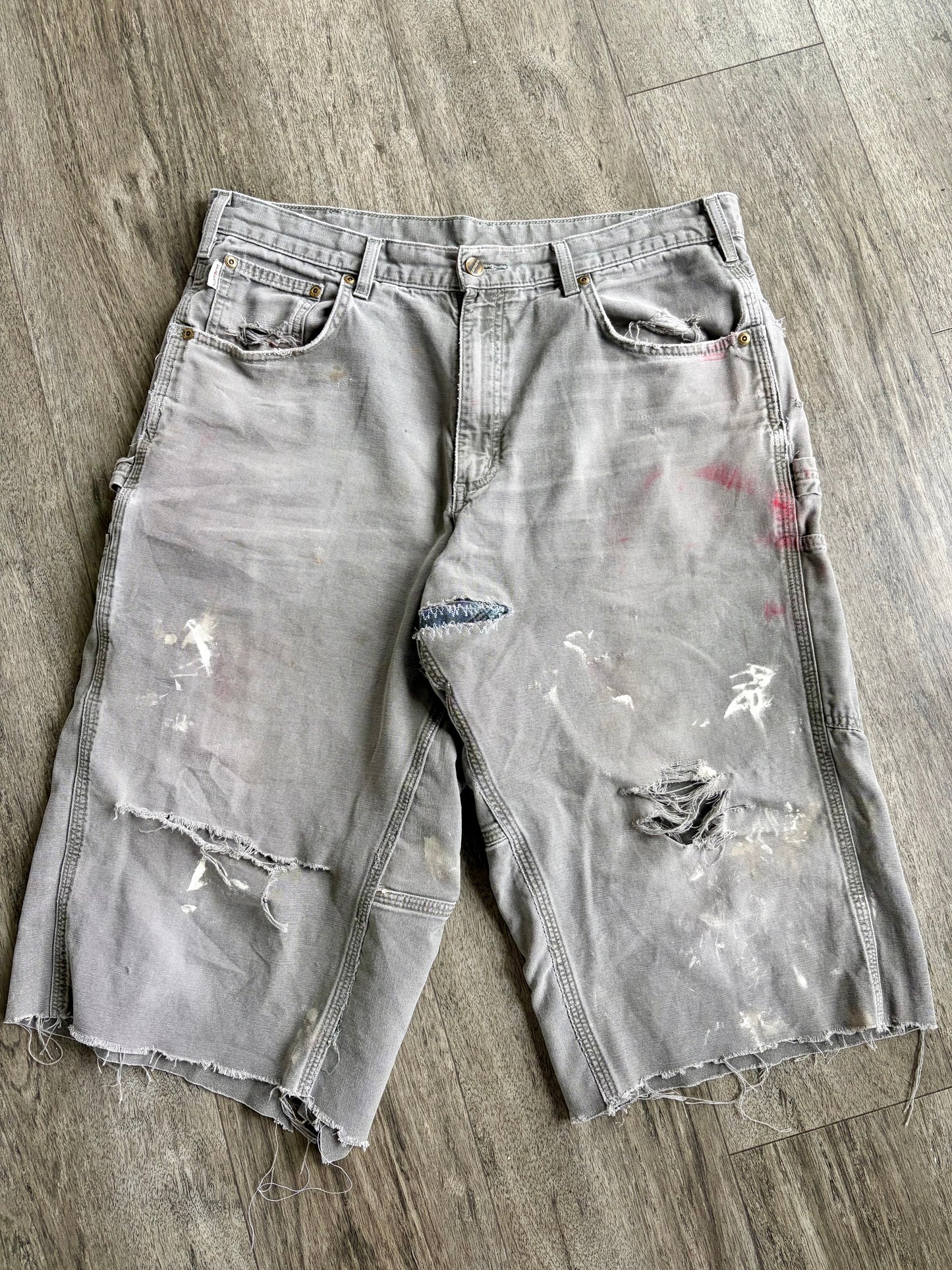 Vintage Grey washed carpenter capri