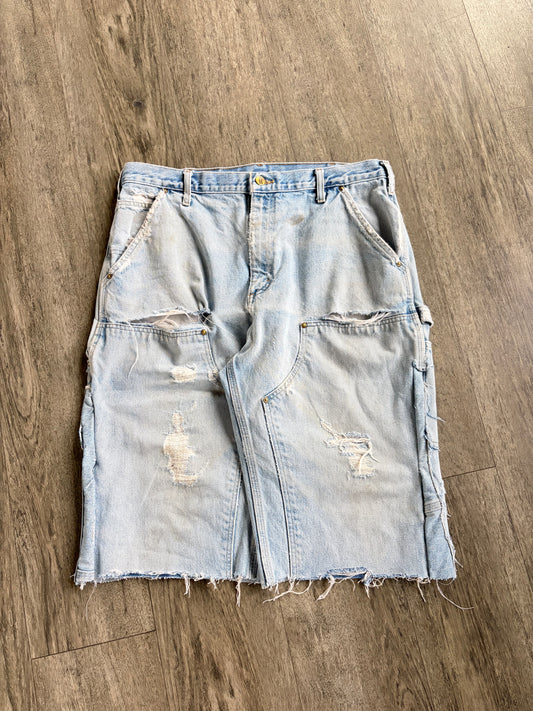 Vintage Light wash Double knee Capri relaxed