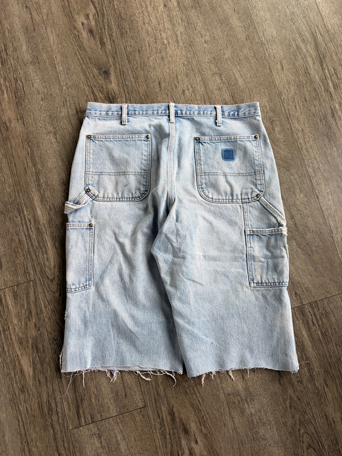 Vintage Light wash Double knee Capri relaxed