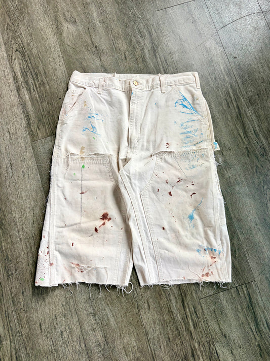 Vintage painter relaxed double knee capri