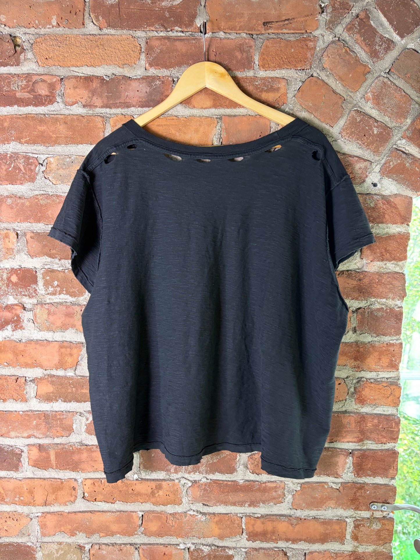 Vintage Black Sick of it CA All wide neck tee