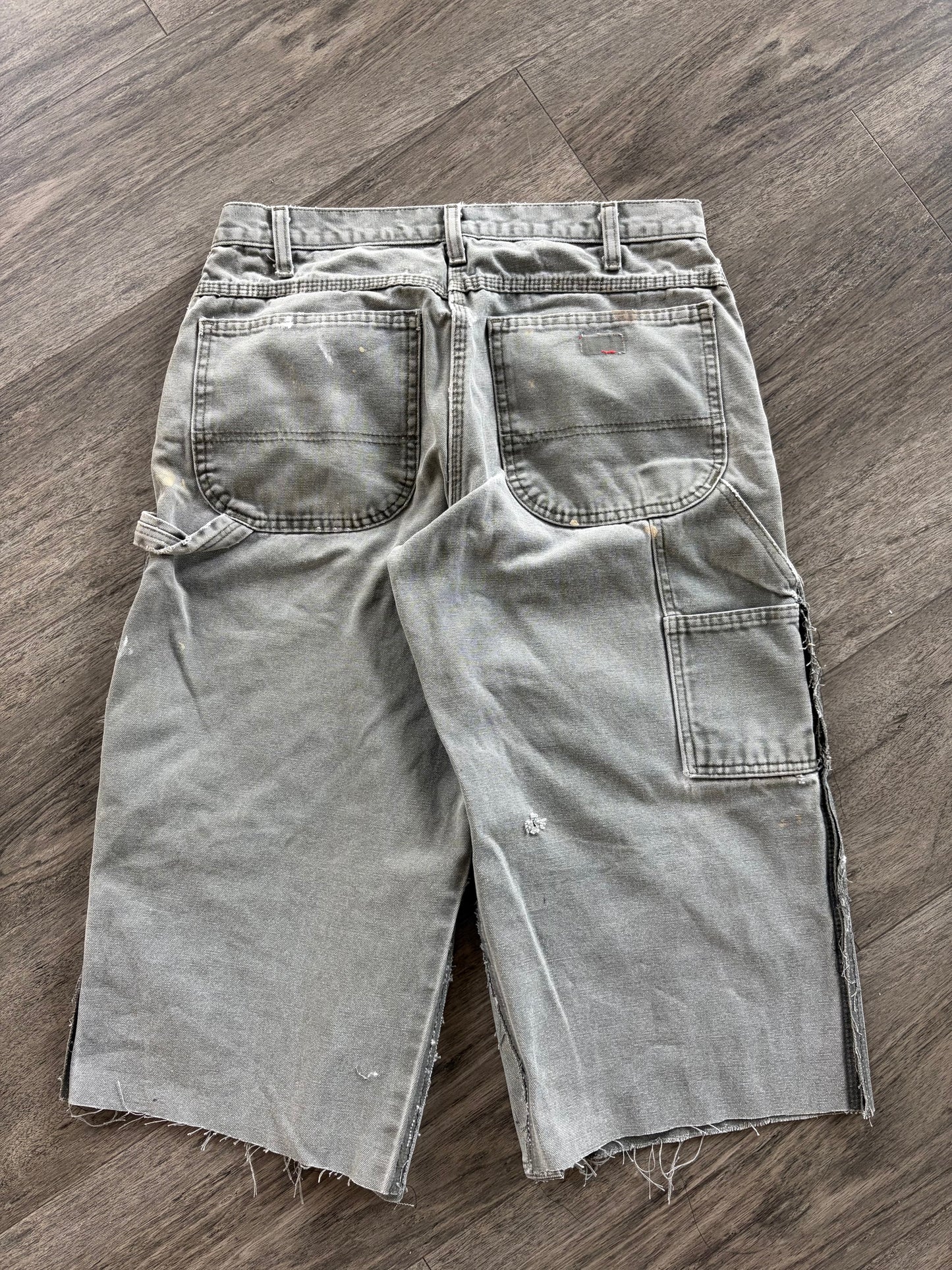Vintage Green faded relaxed Carpenter capri