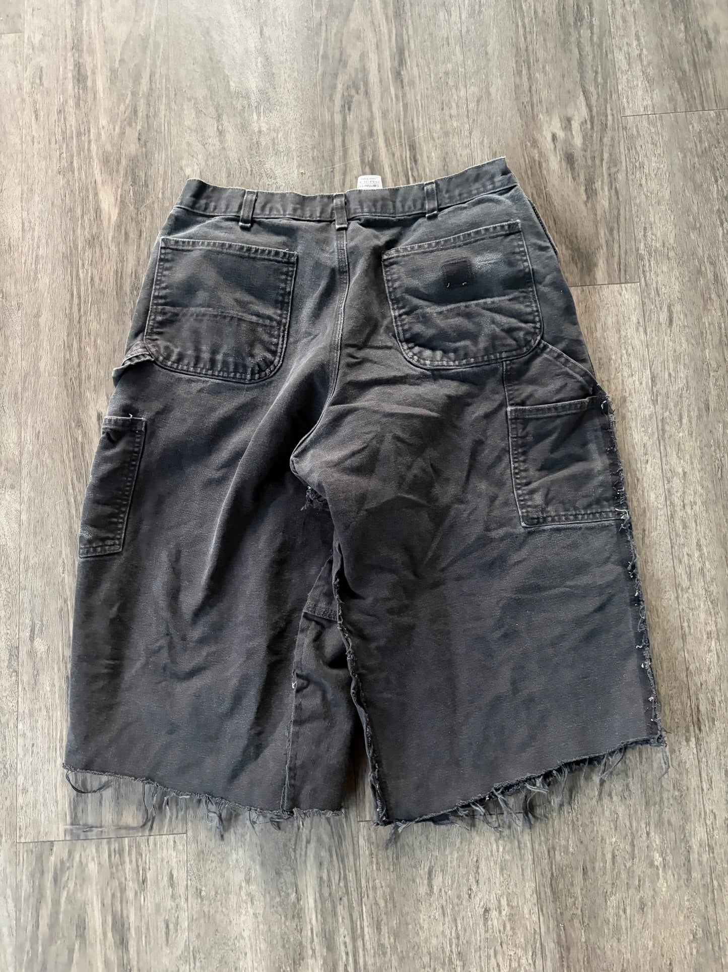 Vintage black washed relaxed carpenter capri