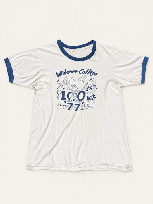 Vintage 1970s Widener College ringer tee