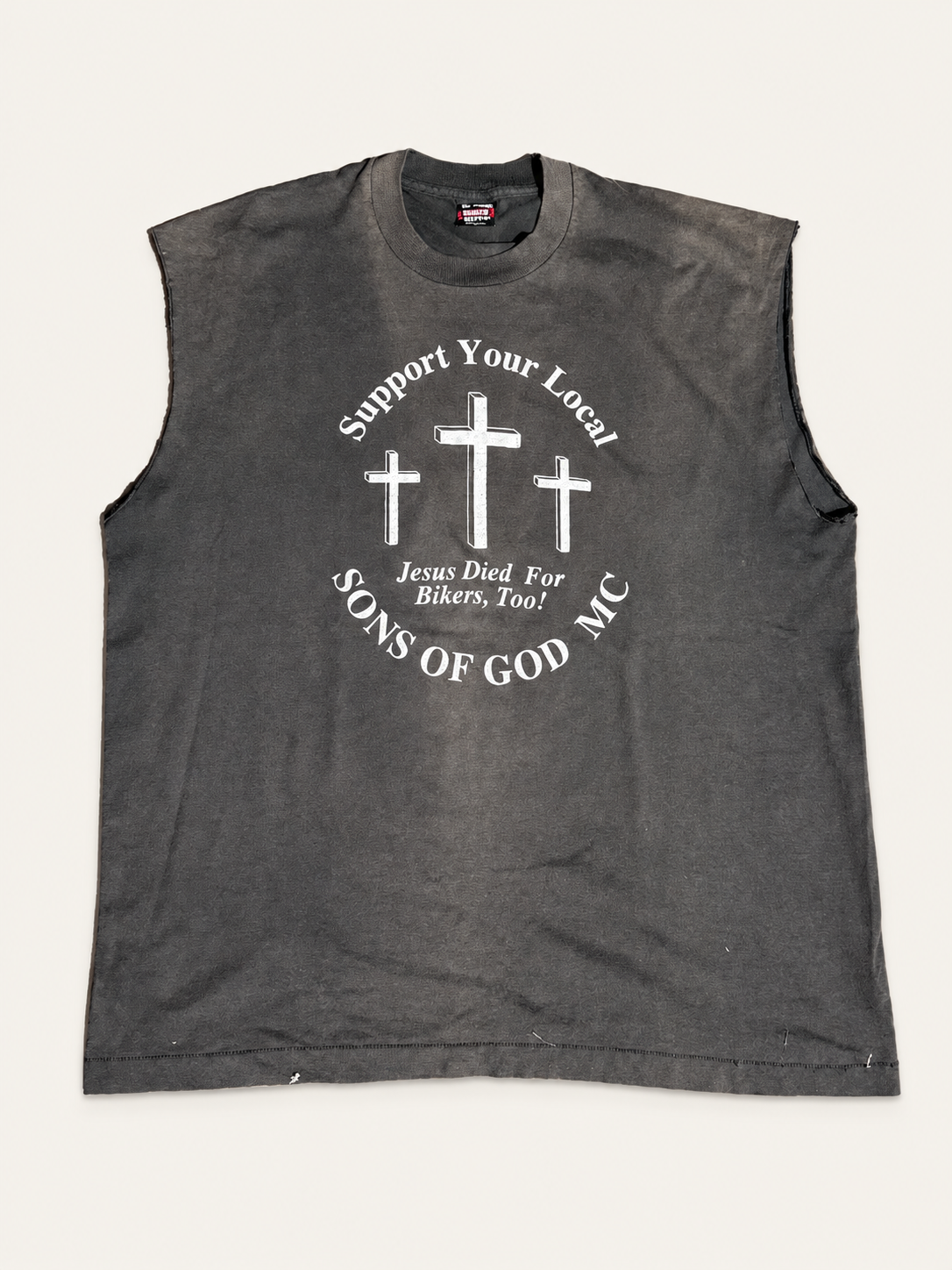 Vintage 90s Support your local sons of god cut off