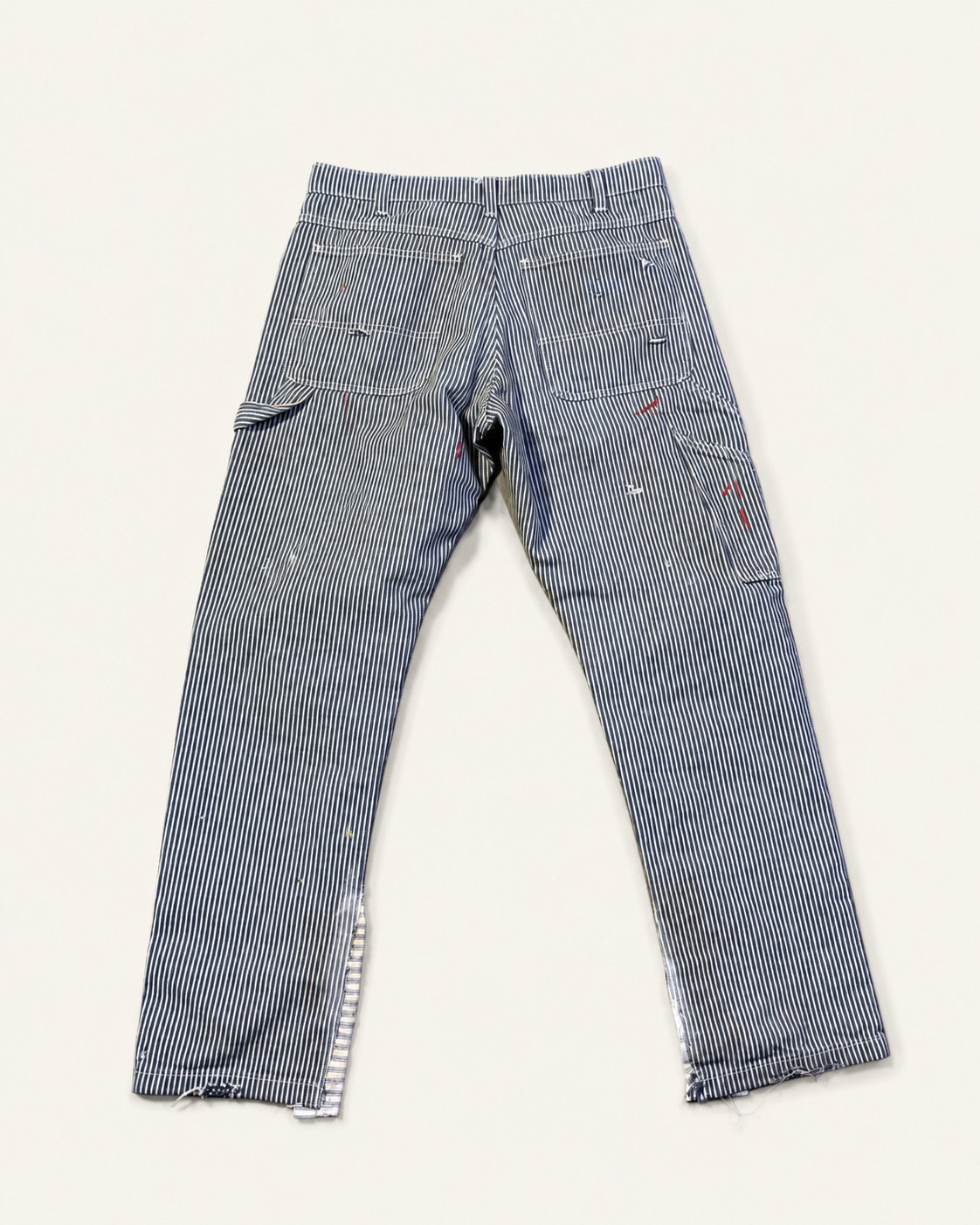 Vintage hickerystripe carpenter pant mud knees