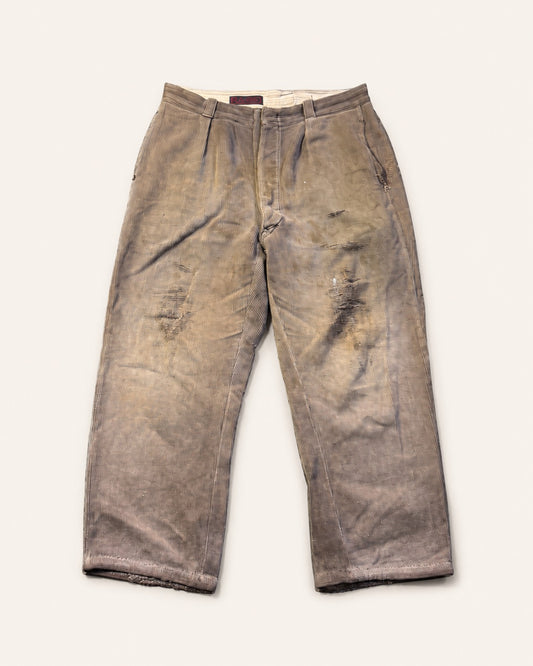 Vintage 1960s corduroy repaired trousers