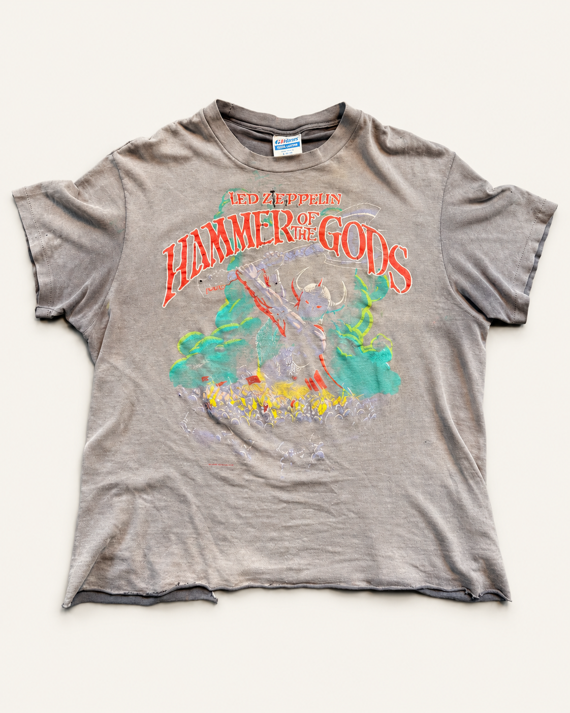 Vintage 1980 Led Zeppelin Hammer of gods faded t-shirt