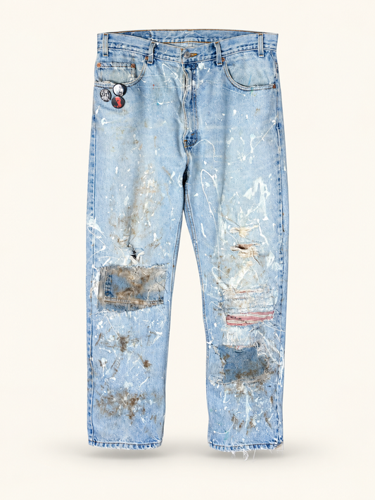 Vintage Levi 501 scabbed destroyed