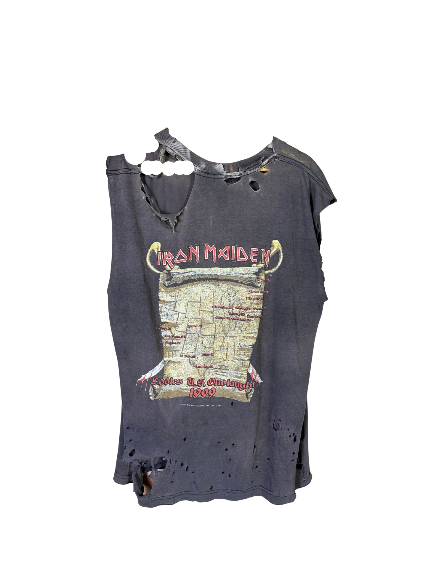 Vintage 90s iron maiden cutoff