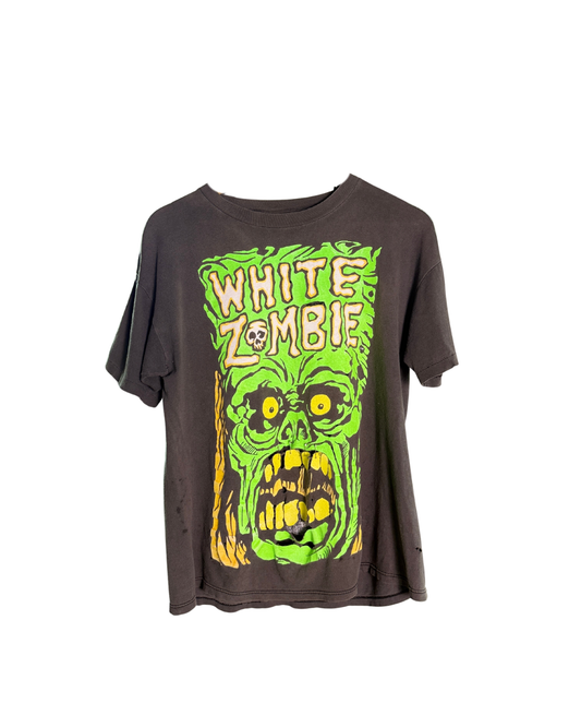 Vintage white zombie get up and kill tee