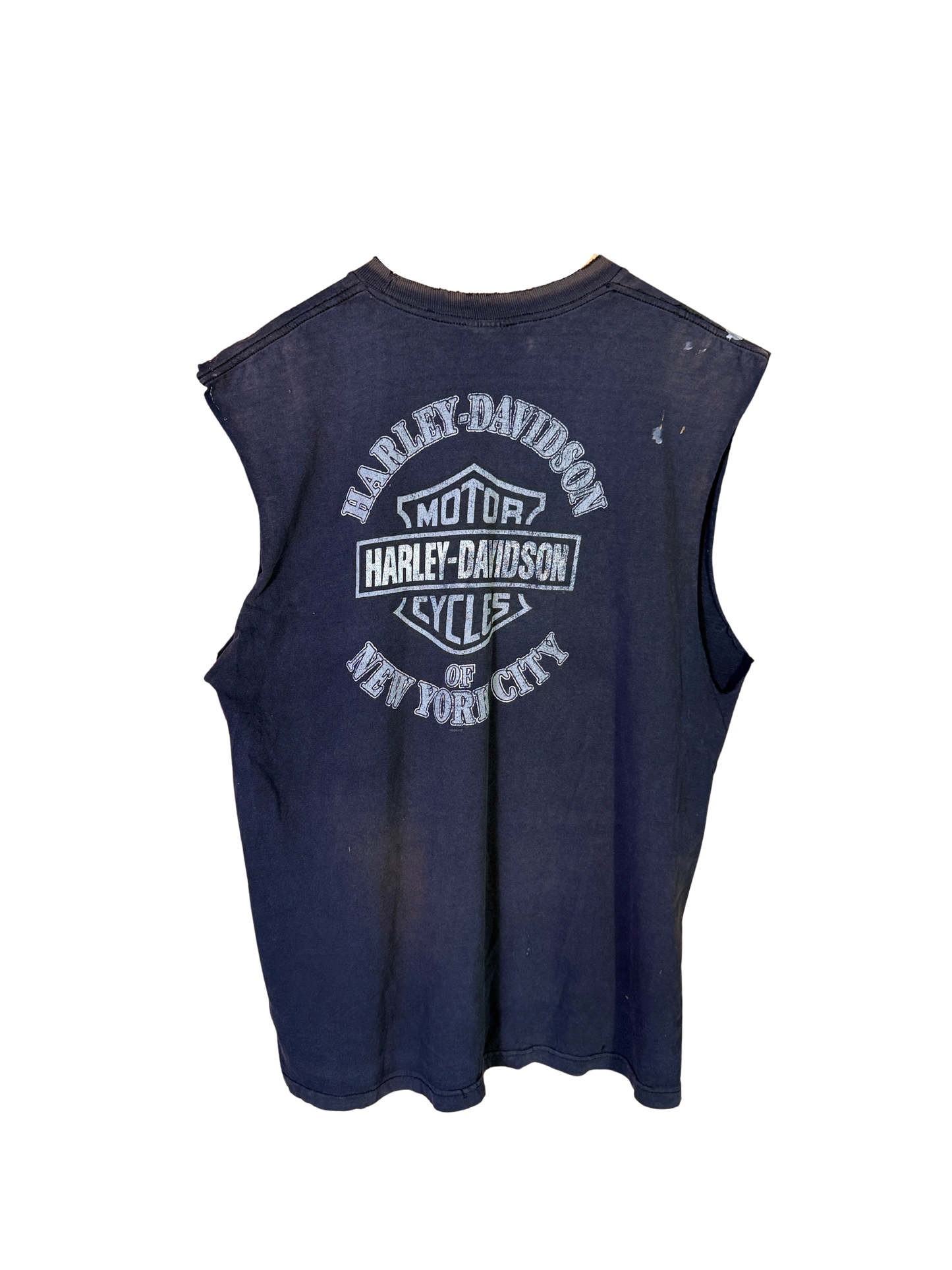 Vintage Harley Davidson New York destroyed cut off