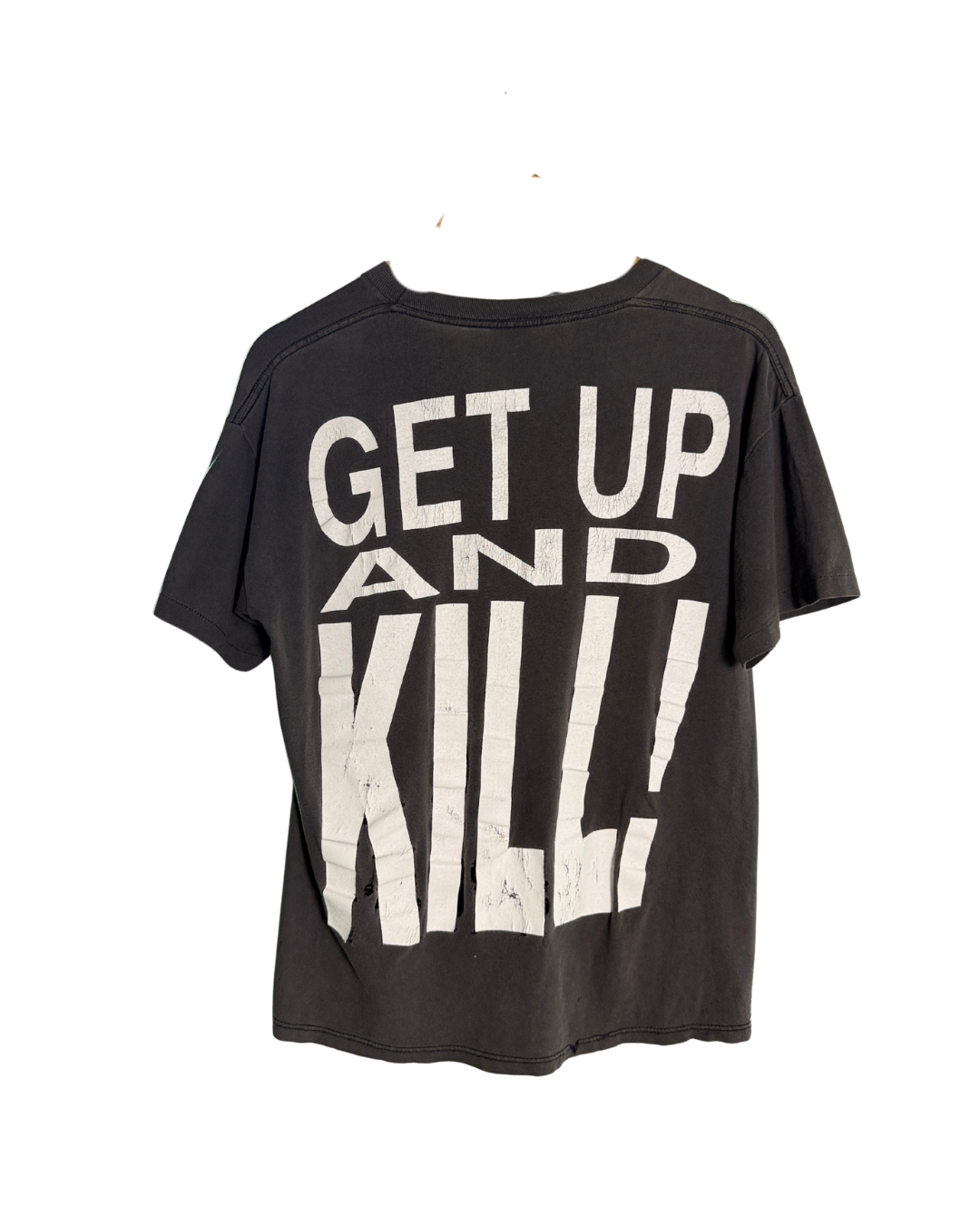 Vintage white zombie get up and kill tee