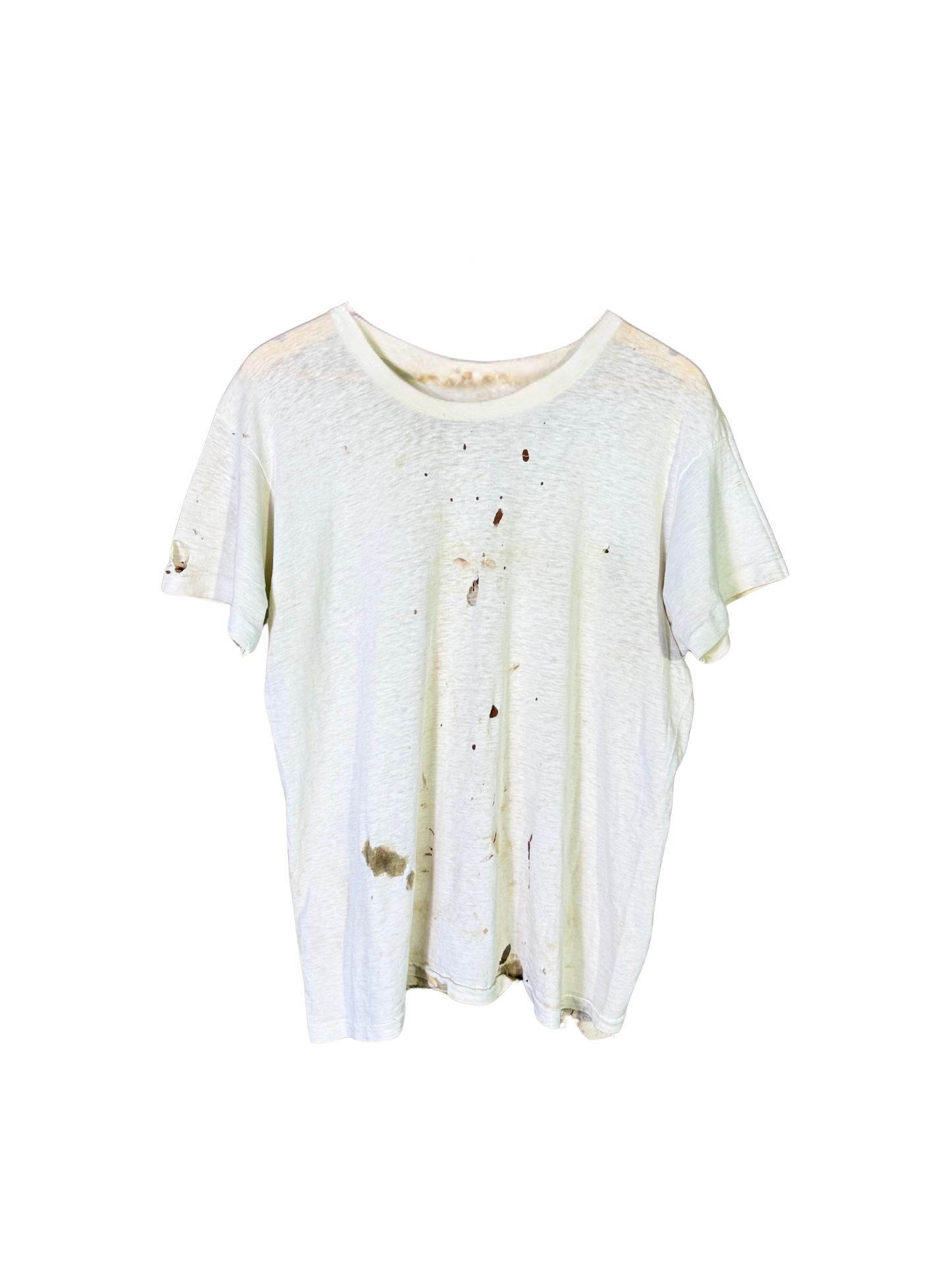 Vintage uniform tee aged white