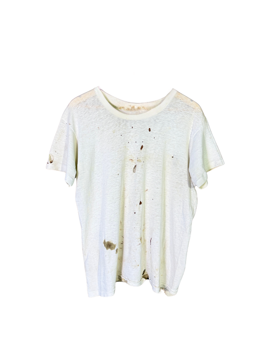 Vintage uniform tee aged white
