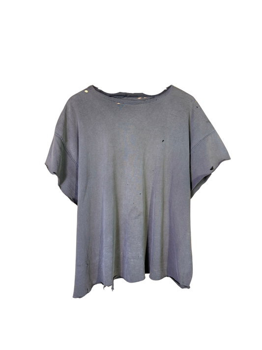 Vintage uniform distressed black tee