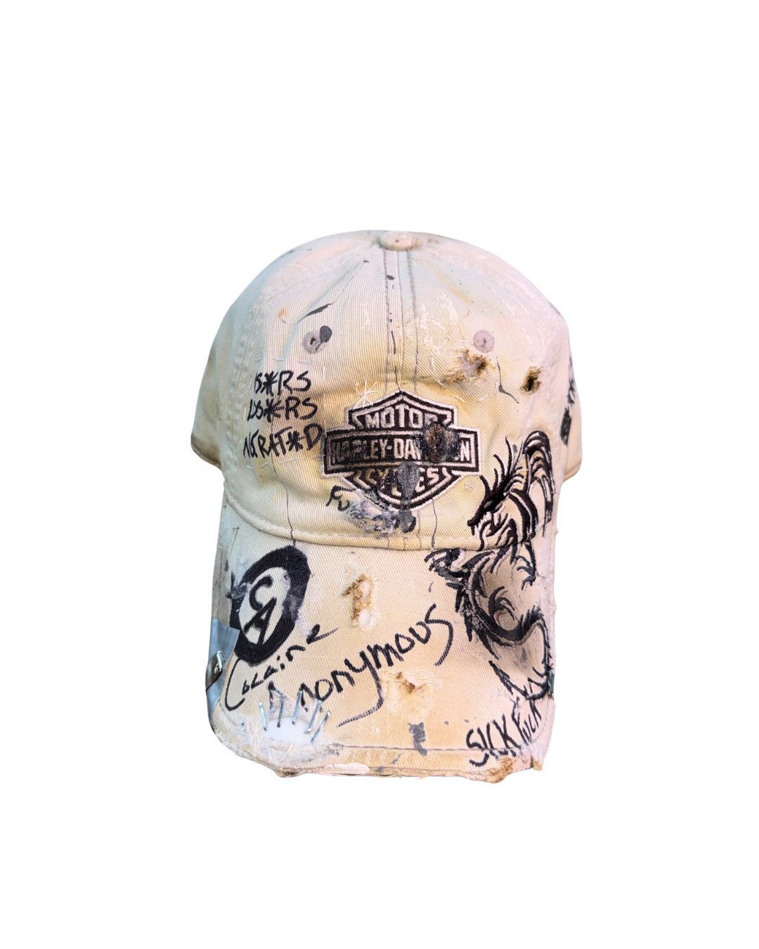 Vintage Harley Davidson destroyed hat