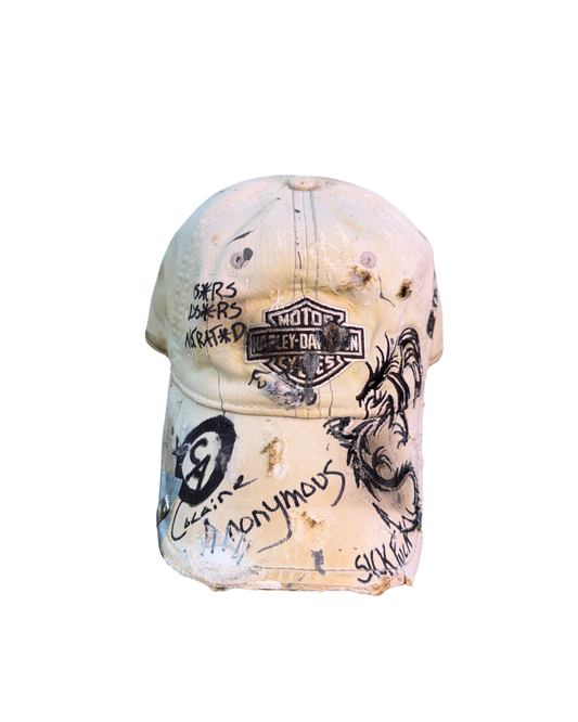 Vintage Harley Davidson destroyed hat