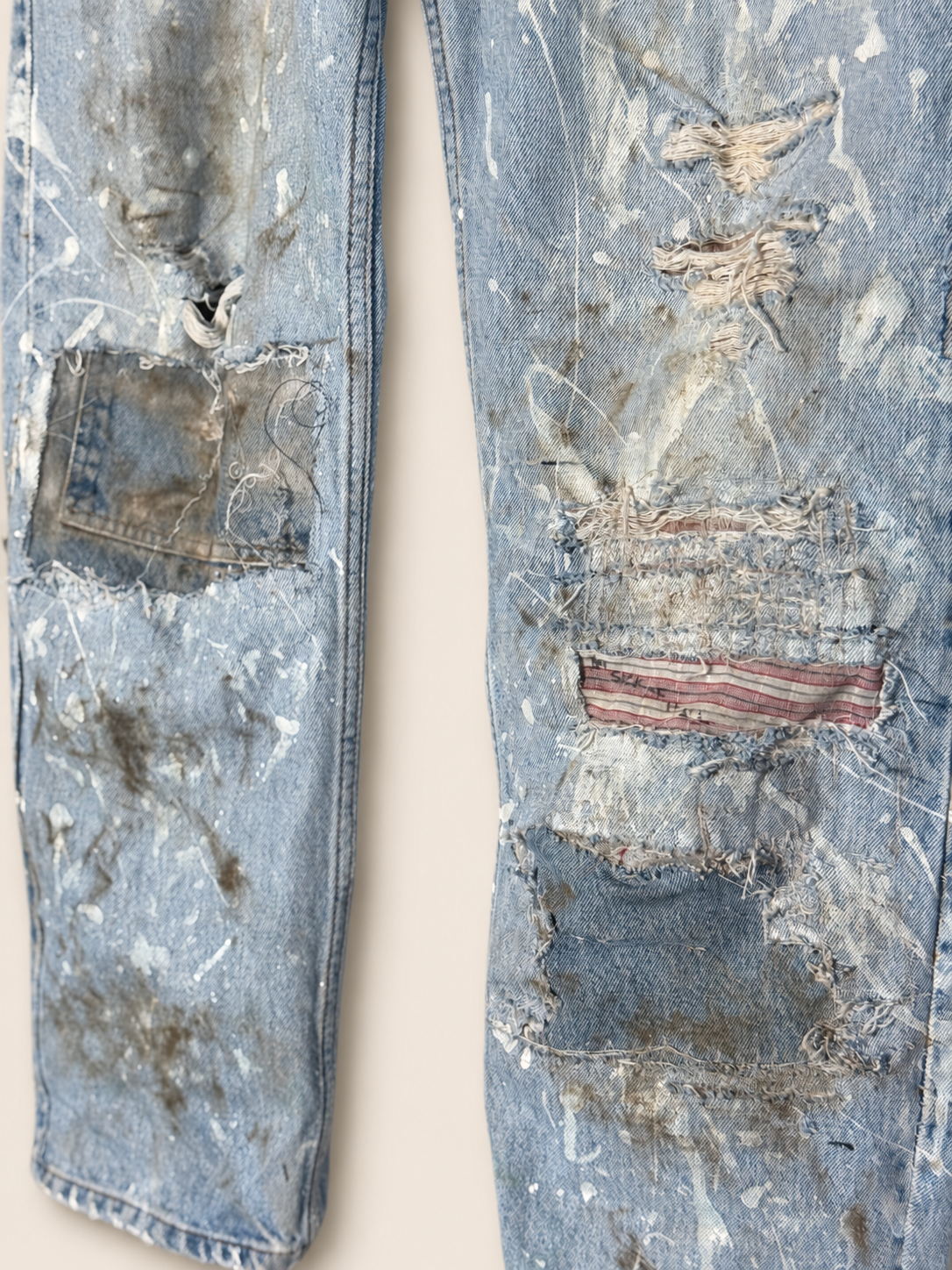 Vintage Levi 501 scabbed destroyed