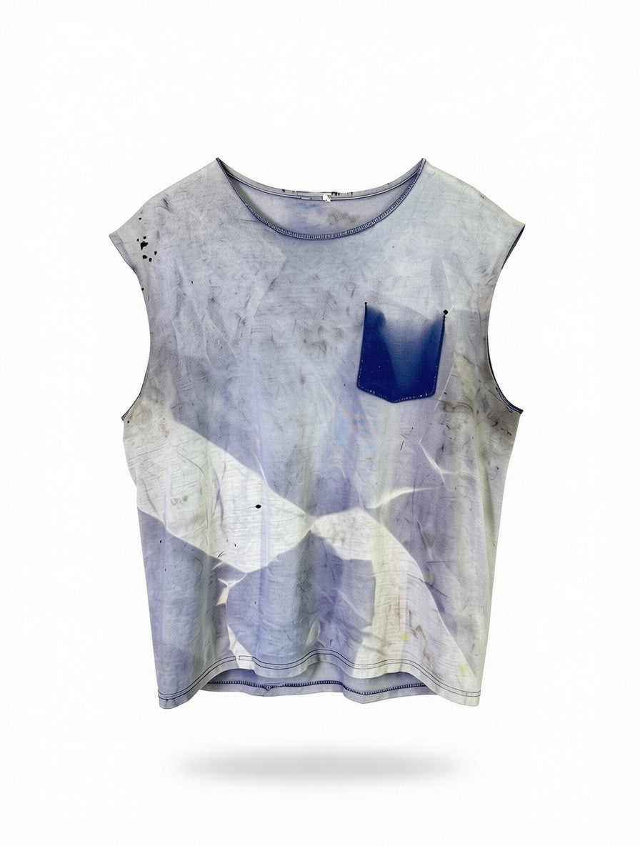 Vintage ghost pocket faded blue cutoff