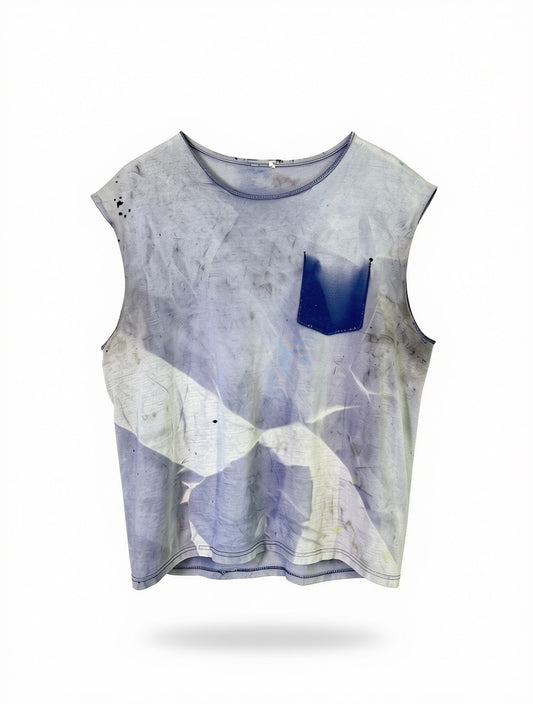 Vintage ghost pocket faded blue cutoff